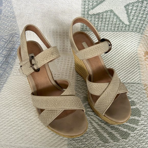 UGG Leather Wedge Sandals - Picture 3 of 3